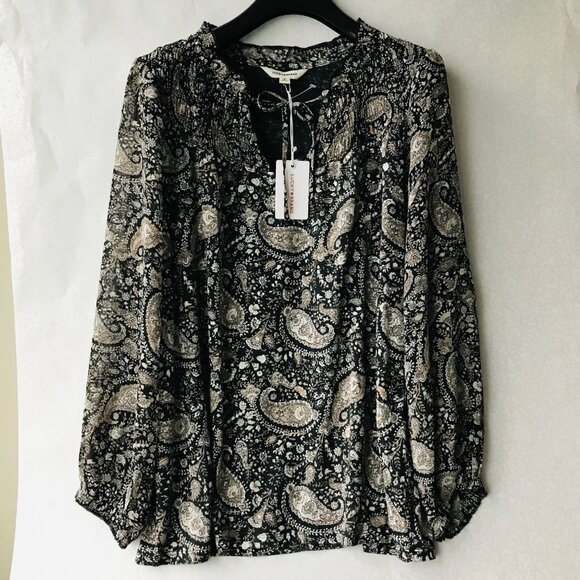 Lucky Brand Tops - LUCKY BRAND Boho long  Sleeve Paisley blouse Elastic cuffs  Size: M